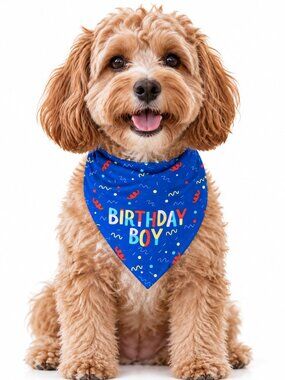 Birthday Boy Blue Dog Bandana